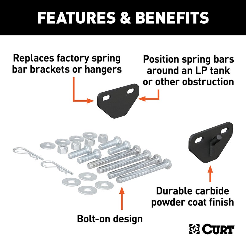 CURT 17005 Weight Distribution Hitch Bolt-On Hookup Brackets - Image 3